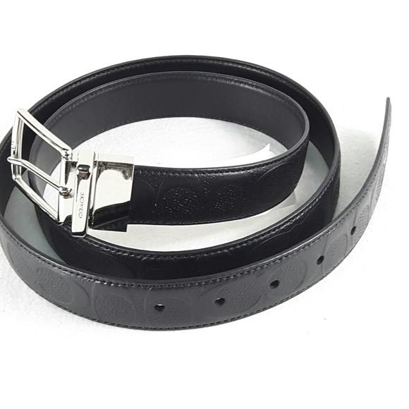 NEW COACH Men Logo Signature Leather Dress Belt - Picture 8 of 8